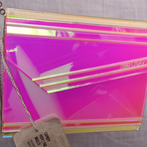 Jimmy Choo Candy Holographic Acrylic Clutch - Picture 1 of 11